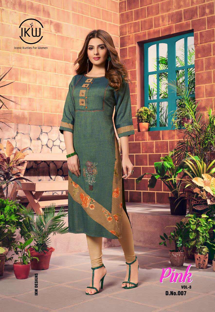 Pink Vol-8 IKW Designs Rayon Kurti Manufacturer Pink Vol-8 IKW Designs Rayon Kurti Manufacturer